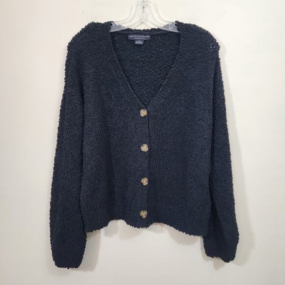 Social Standard by Sanctuary open knit v-neck button front cardigan woman's sz L - Picture 1 of 10